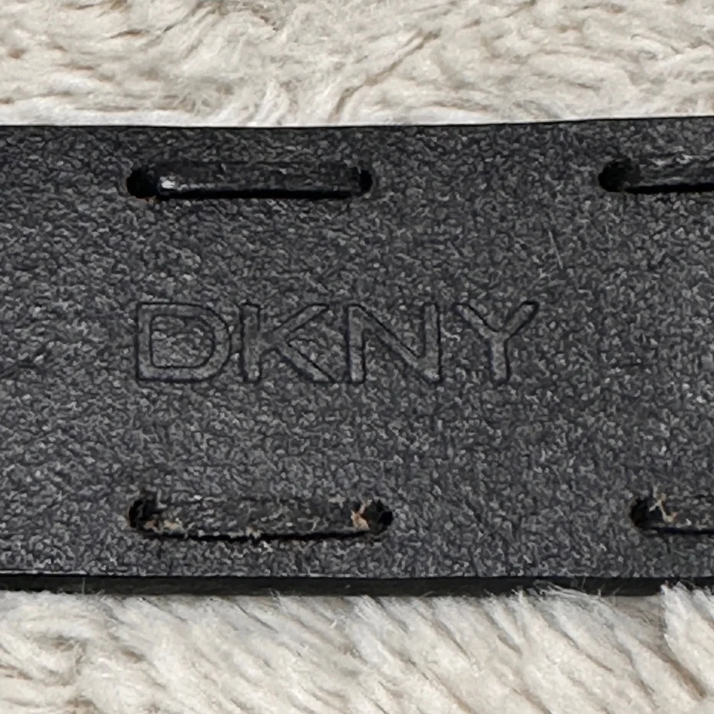 DKNY Black Leather Laced Design, Silver Buckle  Belt M,  EUC!